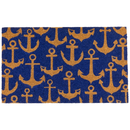 Natural Coir Anchors Away Outdoor Doormat - 18 x 30" By Northlight in Blue | 18" x 30" x .75" | Michaelsยฎ
